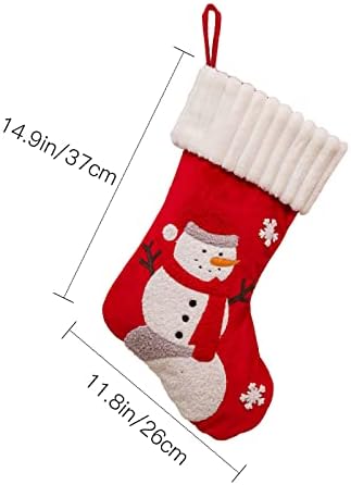 Орнамент за стакло во корпа Божиќни чорапи крпа Божиќна чорапска торба и Божиќ што висат чорапи за украсување на забави и Божиќни црвени