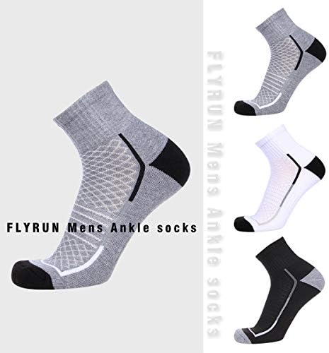 ФЛАЈРУН Машки Атлетски Чорапи За Глуждот Четвртина Мажи Удобност Перница Влага Фитил Работен Чорап 6 Пакет