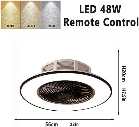Комплет за осветлување на модерни тавани за модерни тавани за тавани, невидливи вентилатори на светлина и тавани за спална соба 3 Температури во