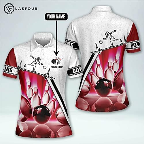 Ласфур персонализирани 3Д кошули за куглање за жени, обичај 3Д кошули за куглање за жени, подароци за lубител на куглање
