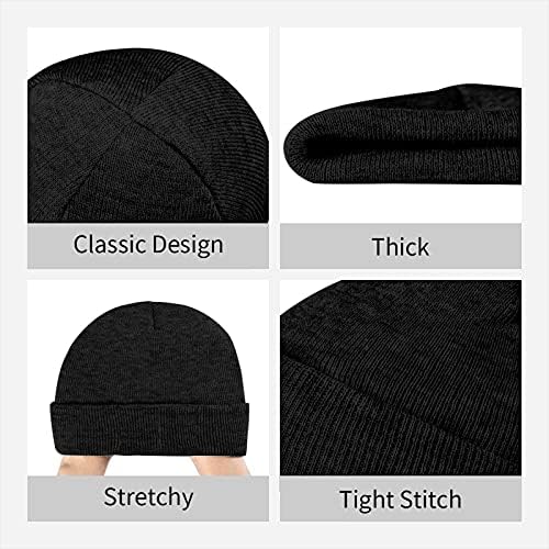 Yieofh beanie капа за мажи жени зимски топло истегнување череп плетен капа капа црно