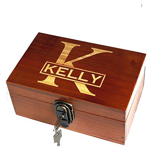 Awerise Персонализирана Дрвена Кутија за Спомен w Клуч За Заклучување, Прилагодена Кутија За Накит, Кутија За Деверуша, Подарок За Мајка Девојка