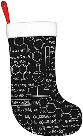 Cutedwarf Формула за пресметување на хемијата Кристама чорапи Божиќни украси на дрво Божиќни чорапи за Божиќни празнични забави подароци 18-инчи