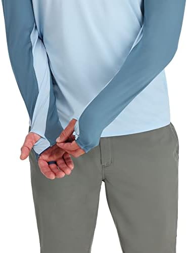 Simms Mens Bugstopper Solarflex 50+ Upf Hoody кошула со штит за инсекти, кошула со долг ракав