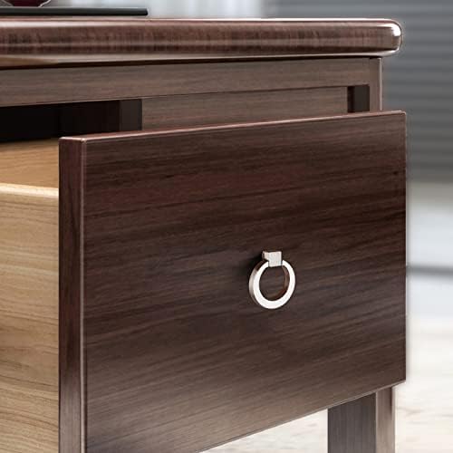 Копчињата за кабинети за кујнски кабинети, четкани сребрени фиоки прстен влече четкани сребрени модерни прстени за кабинети, влече 1,57 Копчиња за фиоки за легура на