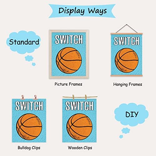 Chditb Необрачен спортски тематски wallидни уметности печати модерни топки уметност, сет од 4 постери за теретани за салата