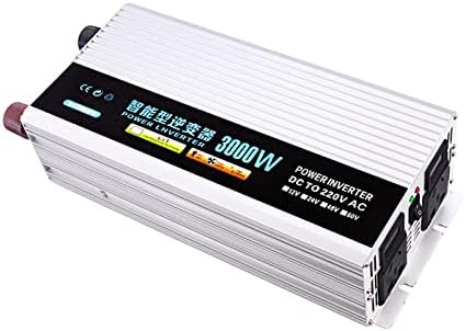 3000W чист синусен бран инвертер 9 безбедни заштити DC 12V/24V/48V/60V до 220V AC со USB порт и дигитален дисплеј погоден за употреба во лаптопи