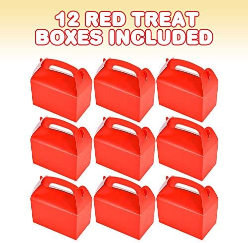 Арткреативност Црвени Кутии За Лекување За Бонбони, Колачиња И Услуги За Забави - Пакет Од 12 Кутии За Божиќни Колачиња, Слатки Картонски