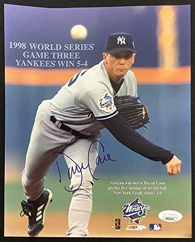 Дејвид Коне потпиша фотографија 8x10 Бејзбол NYујорк Јанкис Метс Автограм Cy WSC JSA 2 - Автограмирани фотографии од MLB