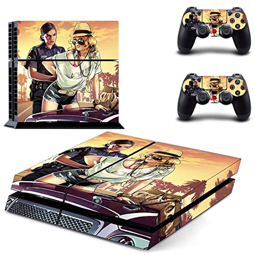 За PS4 Slim - Game Grand GTA Theft и Auto PS4 или PS5 налепница за кожа за PlayStation 4 или 5 конзола и контролори Декал Винил ДУЦ