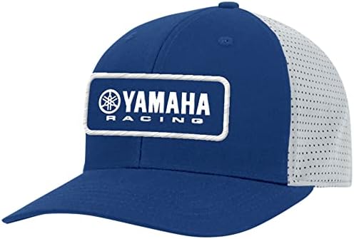 Компатибилен со облеката Јамаха компатибилен со Јамаха Расинг Велкро капа ОСФМ Сина/Бела