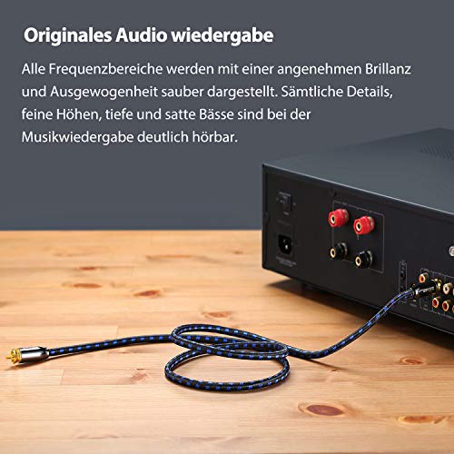 Дигитален коаксијален аудио кабел Dukabel, кабел за аудиофил субвуфер со врвен материјал за супериорен звук, RCA до RCA дигитален