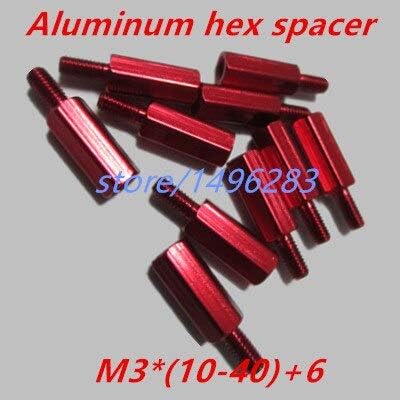 Завртки од 20 парчиња M310/12/11/18/20-40+6 Машко-женски црвен хексадецимален алуминиум за исклучување-
