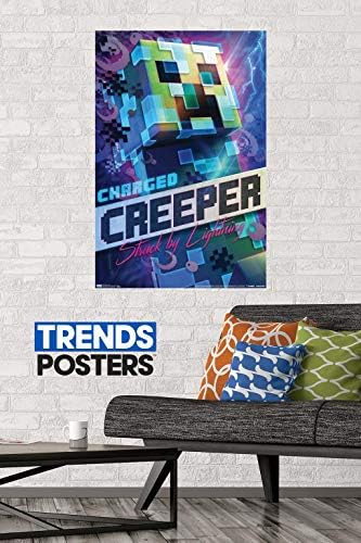 Trends International Minecraft - погоден wallиден постер, 22.375 x 34, премиум нерасположена верзија