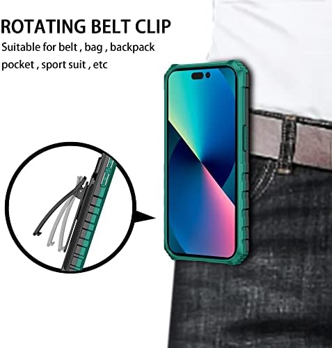 Ultra Slim Case компатибилен со Samsung Galaxy S22 Case со 360 ° Rotation Belt Clip Clip Holster, воена оценка за заштита на воено одделение,