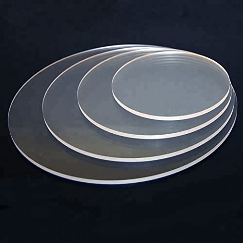 Јасни дискови на плексиглас дискови 3 мм ласерско сечење на обичај круг круг круг различни големини од дијаметар од 5 см до 90 см