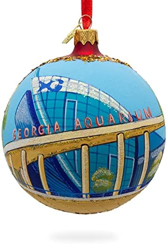 Аквариум во Georgiaорџија, Атланта, Georgiaорџија, Божиќна украс на стаклена топка 4 инчи