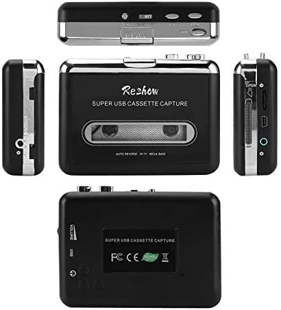 Reshow Касетофон-Пренослив Лента Плеер Снима MP3 Аудио Музика преку USB-Компатибилен Со Лаптопи И Персонални Компјутери-Конвертирате