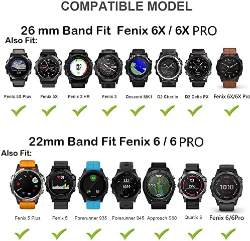 AMSH 26/22mm Часовник За Garmin Феникс 6 6S 6X Pro 5 5X 5S Плус 3HR 935 945 D2 Силиконски Бенд Брзо Ослободување Часовник Lasyfit Рачен