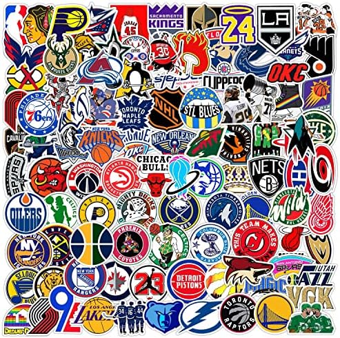 Налепници на кошаркарски тим на Тумаџи, хокејски тим на хокеј, колекција на налепници за лого, винил водоотпорни налепници за белешки за вентилатори, шишиња со вода