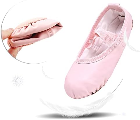 Балетски чевли Стелл за девојчиња, балетски влечки од балет, меки кожа момчиња танцуваат чевли за дете/мало дете/големо дете