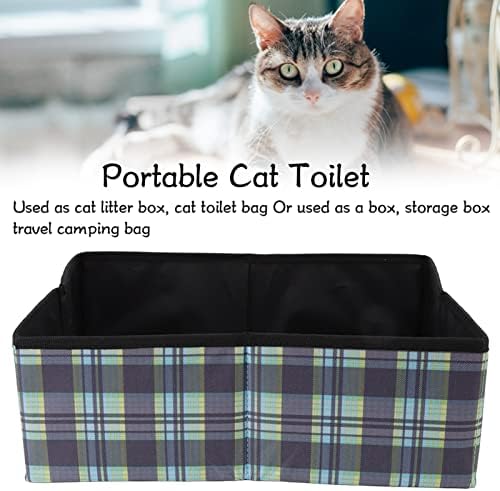 Кутија за Отпадоци за мачки Преклопна Водоотпорна Оксфордска Ткаенина Пренослива Кутија За Ѓубре За Мачиња Без Истекување Без Мирис Совршен За Патување Хотелски ?