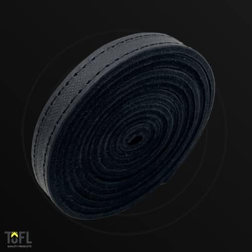 Црна кожна лента со појавување на зашивање 72 долги 1/2 широки ⅛ дебели