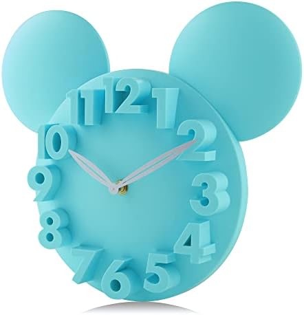 Lafocuse 3D броеви сини меки глувци wallиден часовник за дневна соба декор, декоративна модерна батерија на wallидни часовници управувана