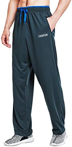 Cenfor Машки џемпери со џебови со отворено дно панталони, за атлетски, џогирање, обука, случајно