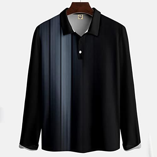 Плус кошули со големина Машки лаптол со долг ракав печатено обичен врвен лабав спортски лаптерска кошула