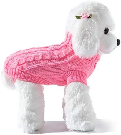 Класичен џемпер со мали кучиња и мачки, плетена облека за џемпер