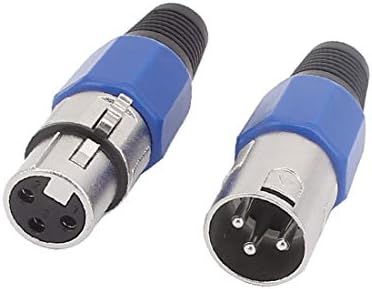 X-Ree Pair XLR 3 Pin Машки + Femaleенски аудио адаптер за микрофон кабел сина (пар XLR 3 пински машки + женски аудио адаптадор пара кабел