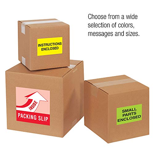 „Список за пакување затворен“ етикети/налепници, 3 x 5, флуоресцентно црвено, 500 етикети по ролна