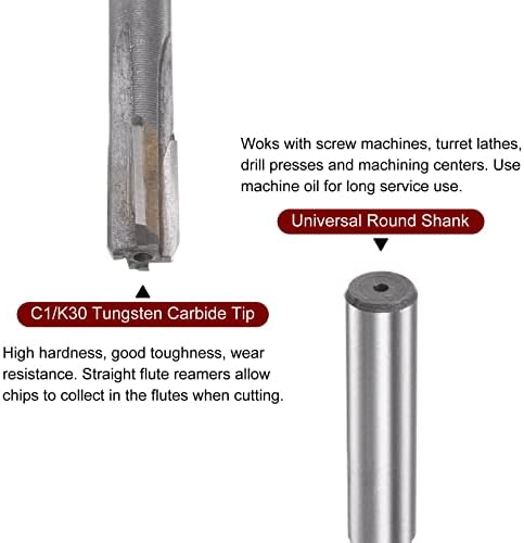 Harfington Chucking Reamer 10mm H7 C1/K30 Carbide Tip Precision Pright Flute Furn Shank Lathe машина за мелење машина за мелење