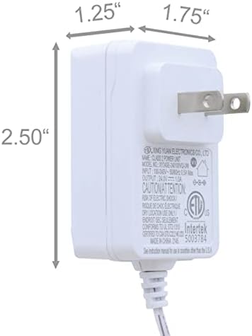 EFX 24VDC 1.0A ETL наведен загревање на загревање AC 100-240V DC 24V Адаптер за напојување на напојување со 6ft кабел во бела боја