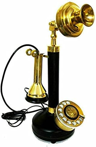 Кристал-занаети Злато Месинг Американски Фиксни Телефон Гроздобер Ротациони Бирање Свеќник Телефон