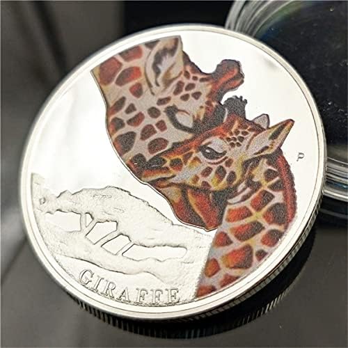 Животинска Монета Конго Среќа Жирафа Мајчин Љубов Подарок Комеморативна Монета Комеморативен Медал Сребрена Монета Занаети Колекционерски