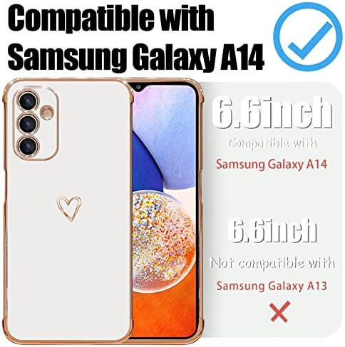 Szxyczl Компатибилен Со Samsung Galaxy A14 5G Случај За Жени Девојка Со Луксузни Позлата Целосна Заштита На Објективот На Камерата Симпатична