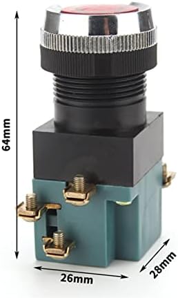 ONECM 25mm 1NO1NC моментално пластично копче за копче DPST 6 завртки 5A 380V Power Red Green