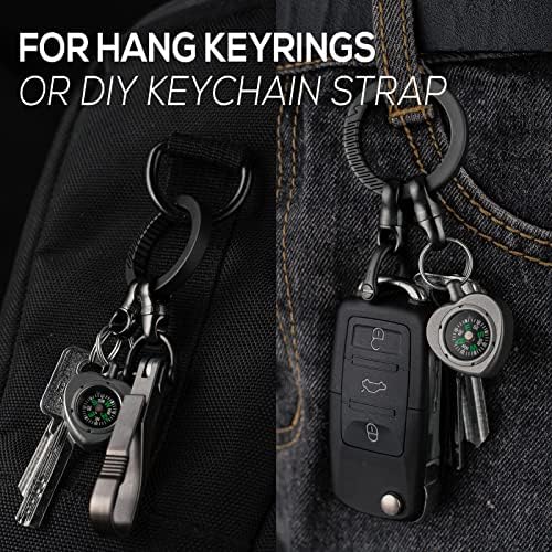 Fegve Titanium Swivel Malce Key Ring, Key Chiner Rings Black Keychain додатоци за мажи и жена