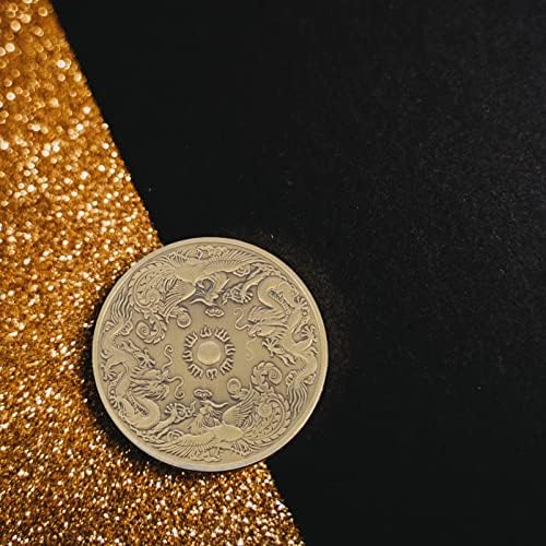Оперитакс Змеј И Феникс Монета Кинески Антички Монета Монета Сувенир Монета Предизвик Монета Врежана Метална Монета Бронза