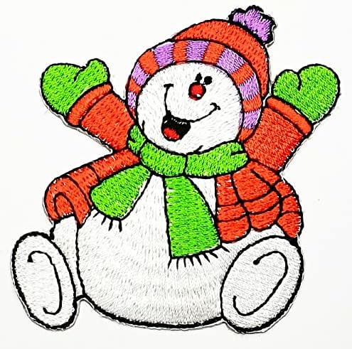 Кленплус 2 парчиња. Среќни Снежни Луѓе Божиќен Цртан Филм Шие Железо На Лепенка Везена Апликација Занает Рачно Изработена Облека Фустан