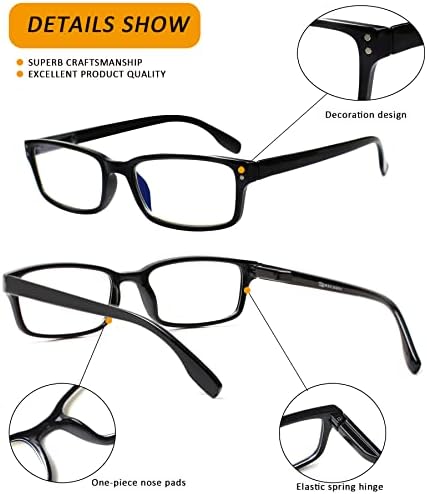 Кересен 4 Пакувајте Очила За Читање За Жени/Мажи Пролетни Шарки Читатели Очила Лесни Очила