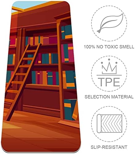 Дебели Не Се Лизга Вежба &засилувач; фитнес 1/4 јога мат Со Библиотека Внатрешни Печати за Јога Пилатес &засилувач; Кат Фитнес Вежба