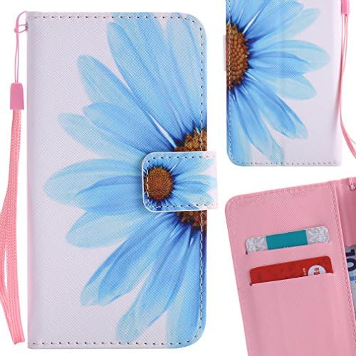 Покриеност на случајот Yiizy за Samsung Galaxy J4 Case, Blue Peters Style Premium Leather Chainl Flip Phone Cover за J400F со слот за картички за картички Магнетски затворач за заштитен футрола за браник