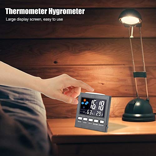 Соба Термометар Хигрометар Дигитално Време Температура Влажност Монитор Времето Будилник За Домашна Канцеларија Расадник Удобност