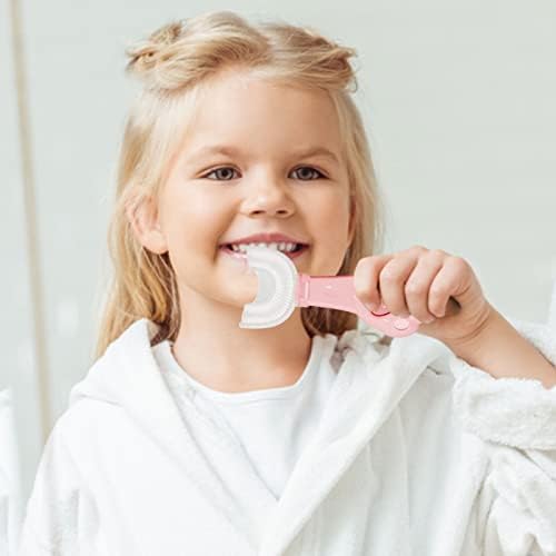 Четка за заби во облик на заби, деца, четка за заби, со мека силиконска четка за четка за четка за четка за заби 360 ° четка за заби за заби, орално за чистење на заби, ди?