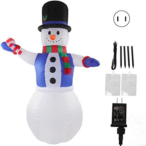 Разгрнете го Божиќниот снежен човек, пријатниот снежен човек на надувување, изграден во фан 7,9ft Висина за градина