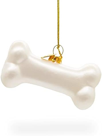 Божиќно украс за коска од бело куче