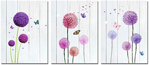 Loomarte глуварче wallидна уметност за дневна соба спална соба цветно сликарство цвет пеперутка слика платно отпечатоци модерни wallидни